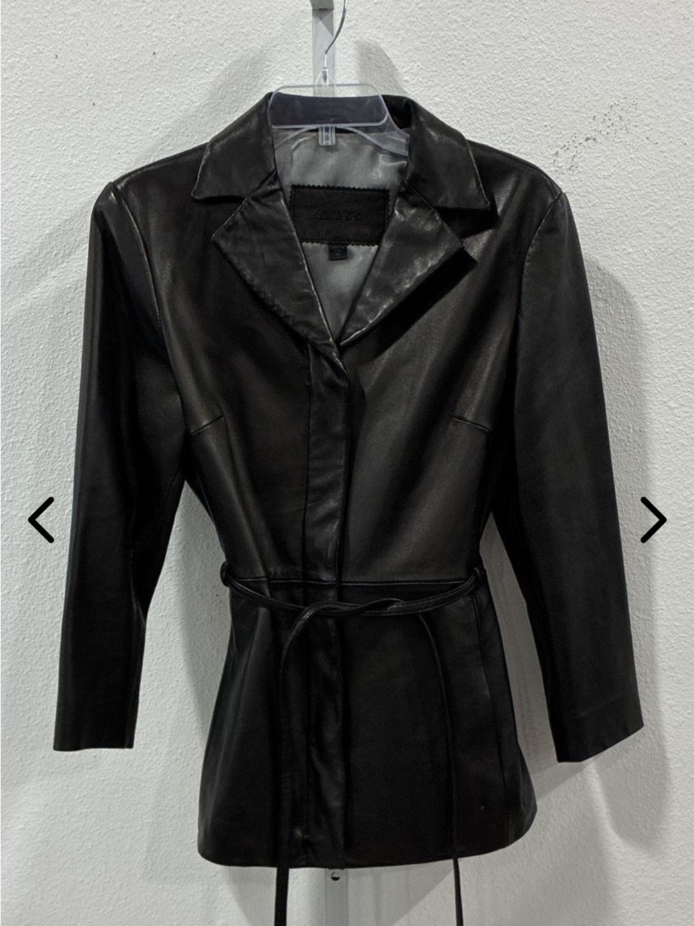 Guess Black Leather Belted Women's Jacket